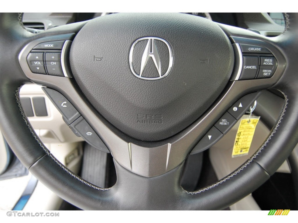 2011 Acura TSX Sedan Taupe Steering Wheel Photo #65838455