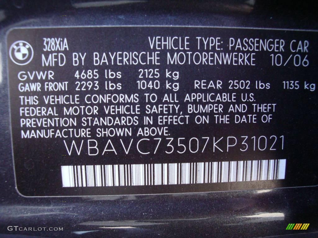 2007 3 Series 328xi Sedan - Sparkling Graphite Metallic / Black photo #15