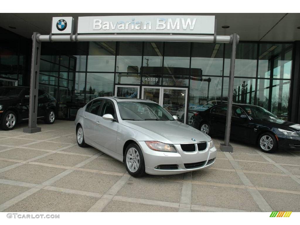 2007 3 Series 328xi Sedan - Titanium Silver Metallic / Black photo #2