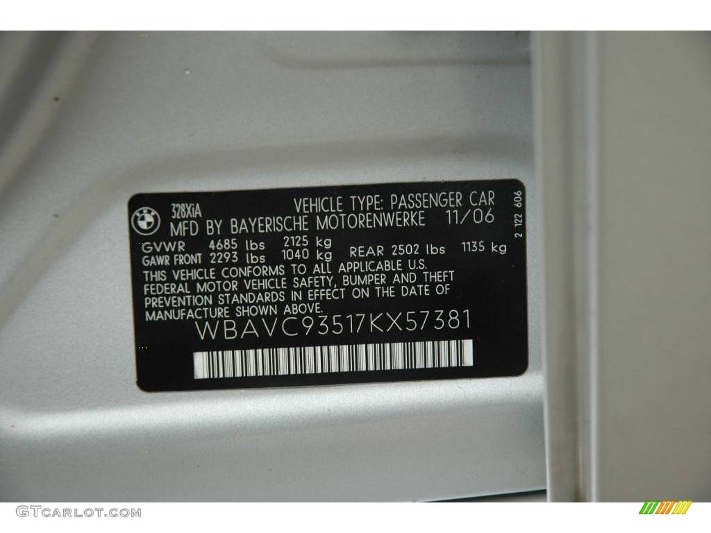 2007 3 Series 328xi Sedan - Titanium Silver Metallic / Black photo #24