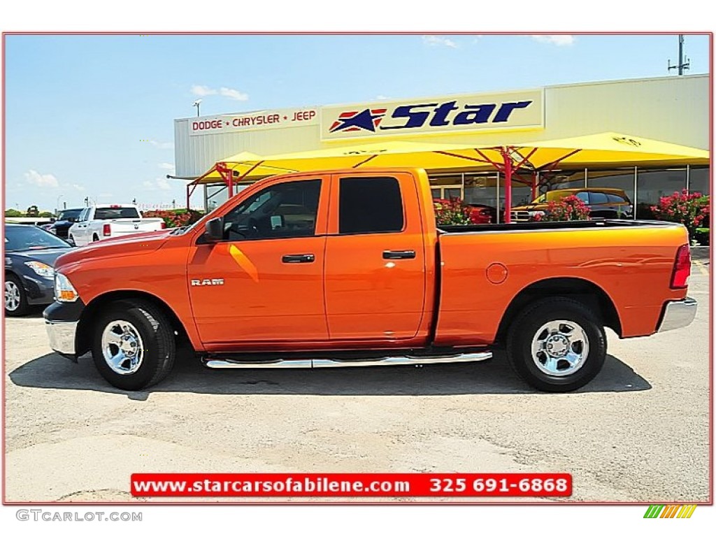 2010 Ram 1500 SLT Quad Cab - Mango Tango Pearl / Dark Slate/Medium Graystone photo #2