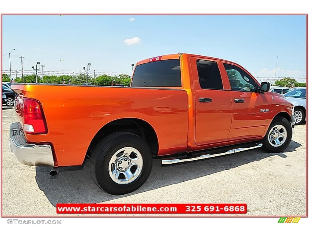2010 Ram 1500 SLT Quad Cab - Mango Tango Pearl / Dark Slate/Medium Graystone photo #7