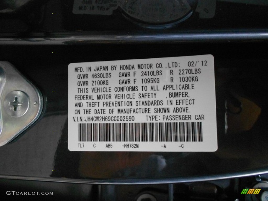 2012 TSX Color Code NH782M for Graphite Luster Metallic Photo #65846904