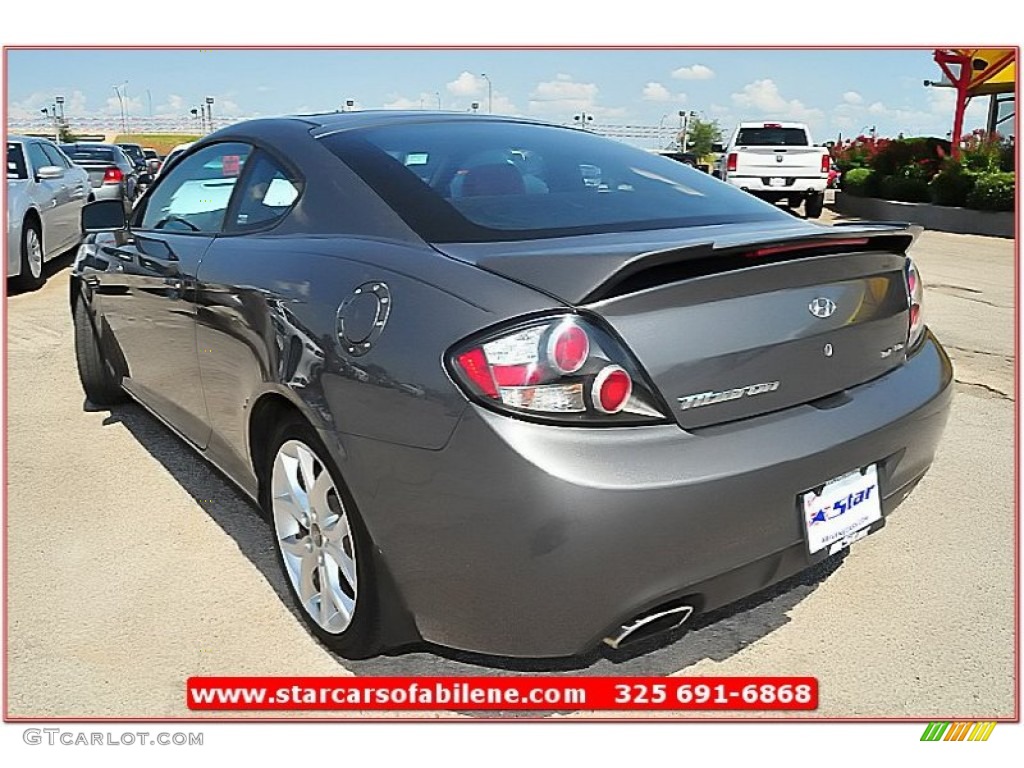 2007 Tiburon GT Limited - Carbon Gray / Black/Red photo #3
