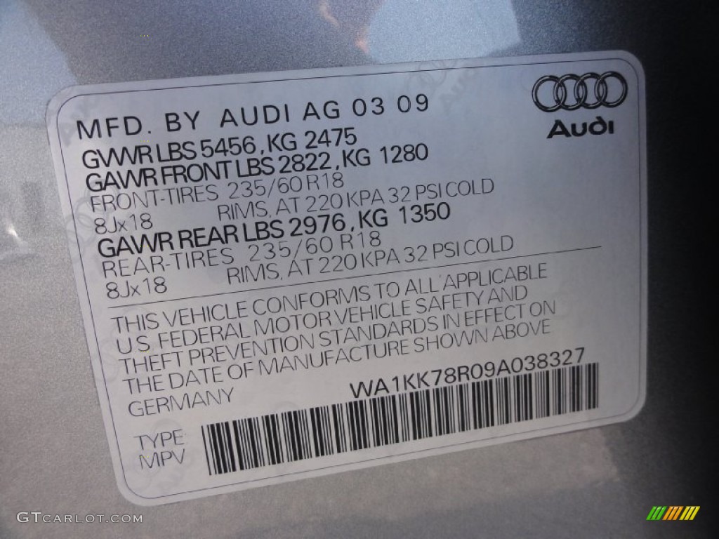 2009 Q5 3.2 Premium quattro - Quartz Gray Metallic / Light Gray photo #42