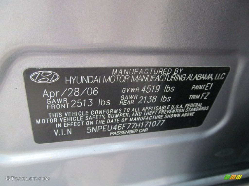 2007 Sonata Limited V6 - Steel Gray / Gray photo #24