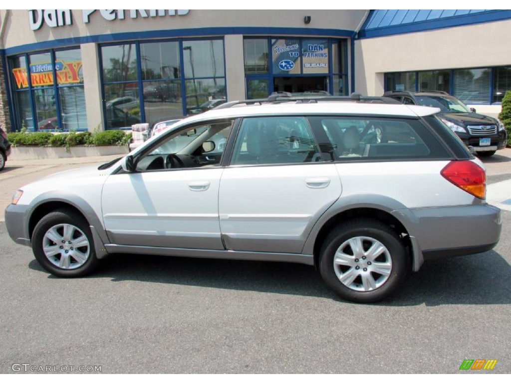 2005 Outback 2.5i Limited Wagon - Satin White Pearl / Taupe photo #13