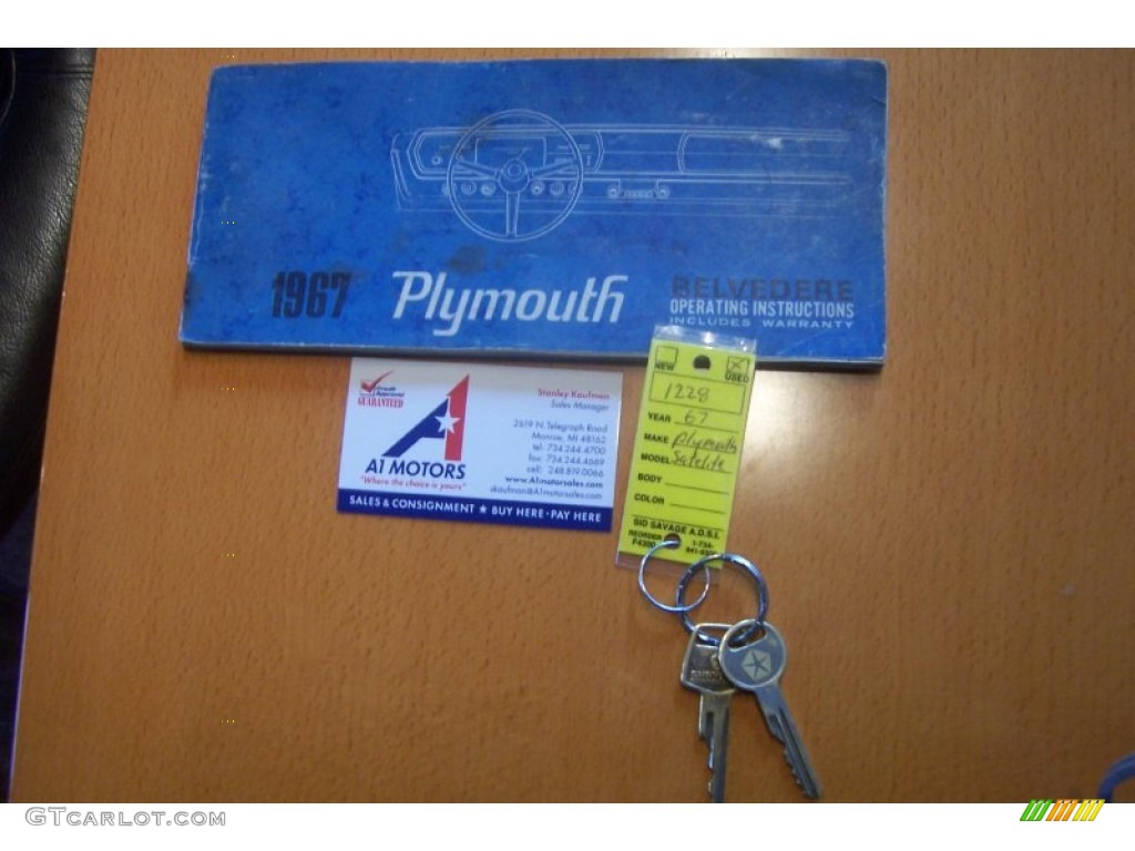 1967 Plymouth Satellite 2 Door Hardtop Books/Manuals Photos