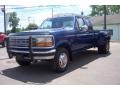 Royal Blue Metallic 1997 Ford F350 XLT Extended Cab Dually