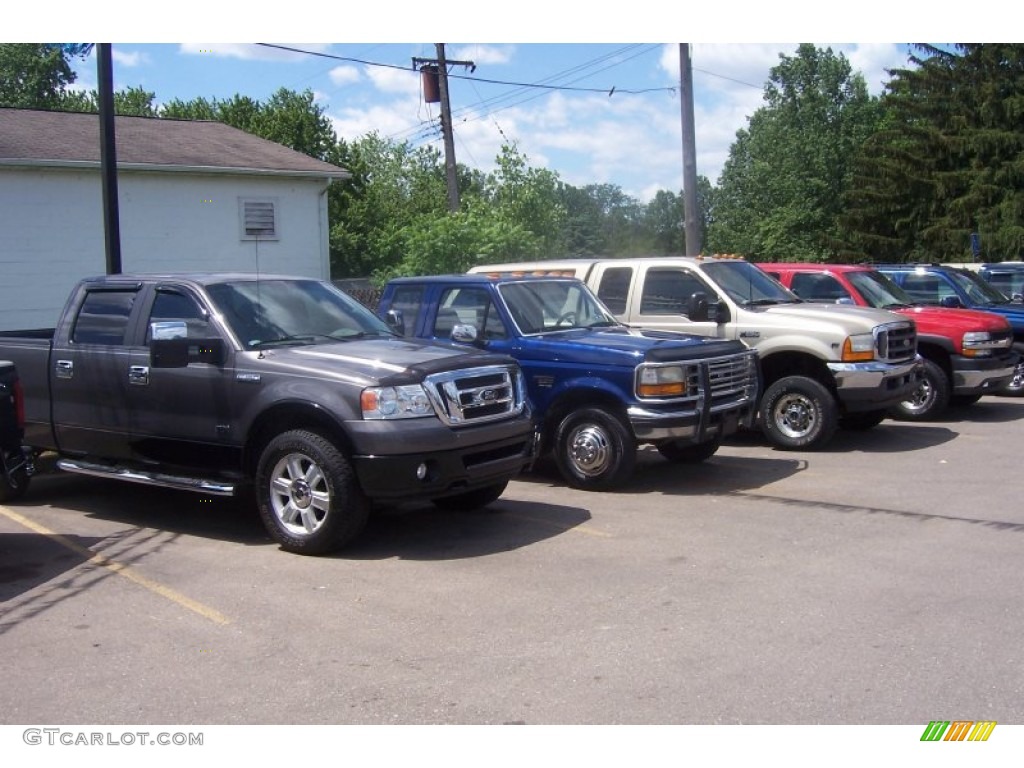 1997 F350 XLT Extended Cab Dually - Royal Blue Metallic / Opal Grey photo #30