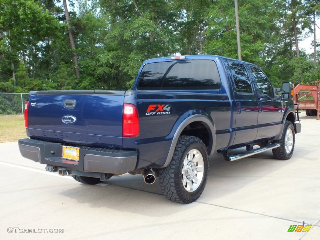 2008 F250 Super Duty FX4 Crew Cab 4x4 - Dark Blue Pearl Metallic / Medium Stone photo #5