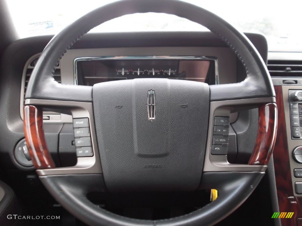 2011 Lincoln Navigator 4x2 Charcoal Black Steering Wheel Photo #65860647
