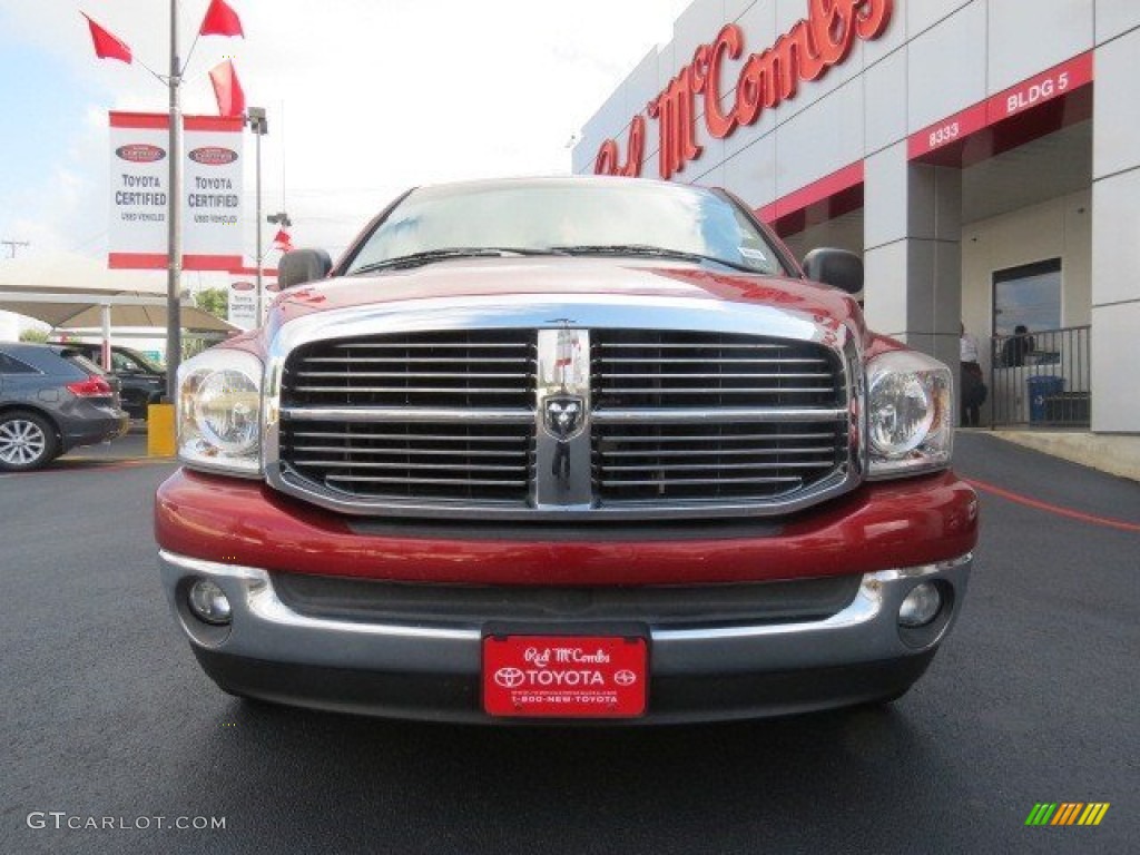 2007 Ram 1500 SLT Quad Cab - Inferno Red Crystal Pearl / Medium Slate Gray photo #2