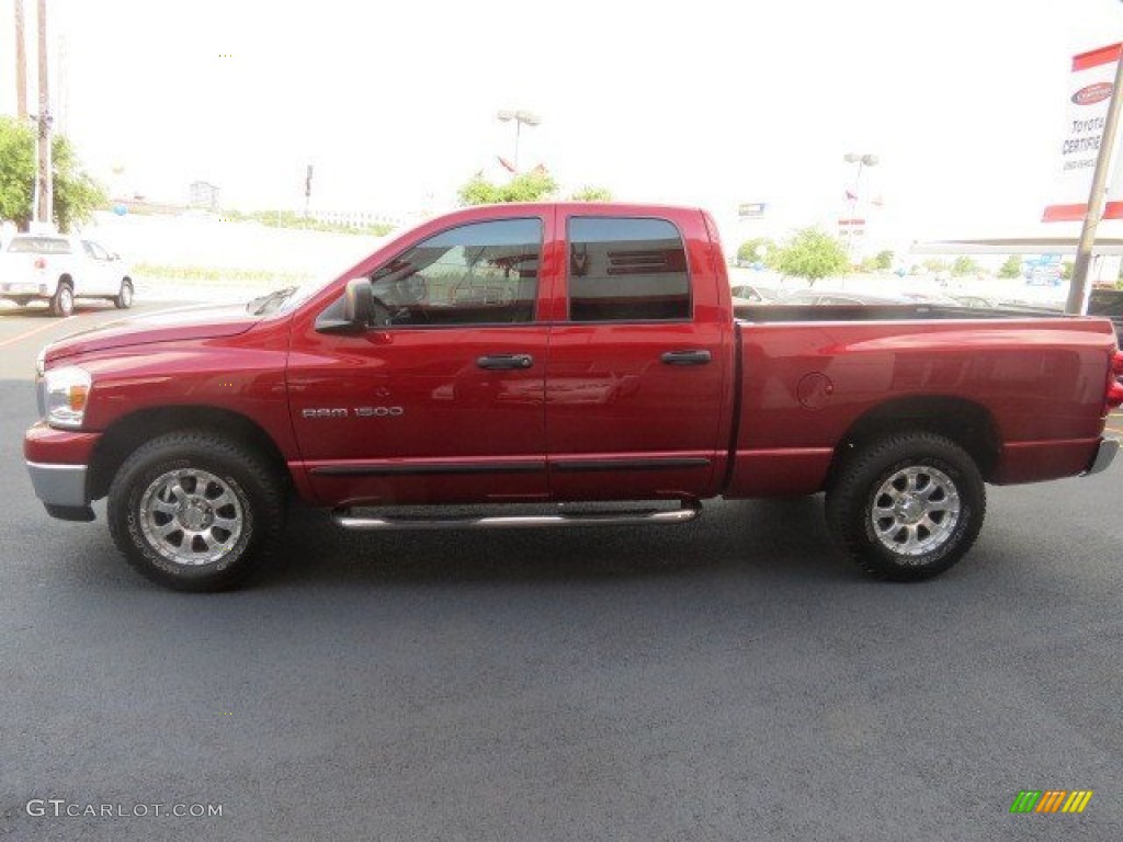 2007 Ram 1500 SLT Quad Cab - Inferno Red Crystal Pearl / Medium Slate Gray photo #4