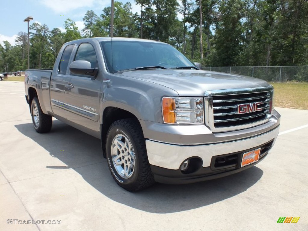 2008 Sierra 1500 SLE Extended Cab 4x4 - Steel Gray Metallic / Ebony photo #1