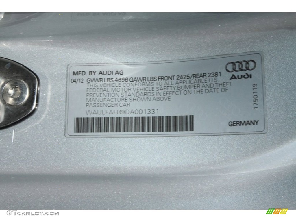 2013 Audi A5 2.0T quattro Coupe Info Tag Photo #65867136