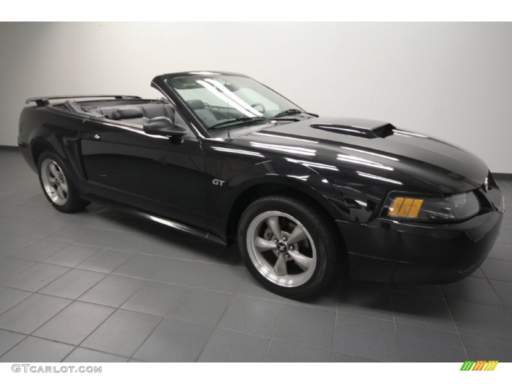 2002 Mustang GT Convertible - Black / Dark Charcoal photo #2