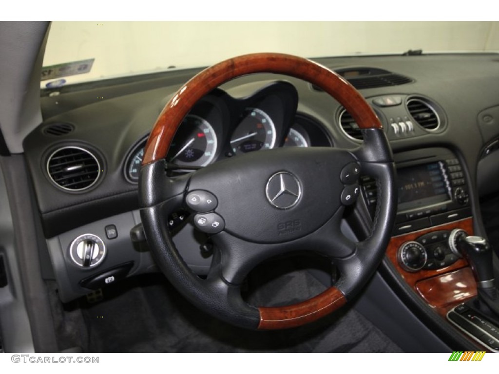 2005 Mercedes-Benz SL 500 Roadster Ash Steering Wheel Photo #65873145