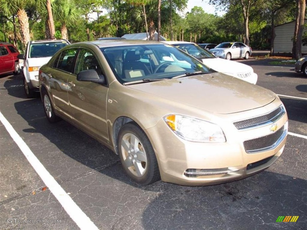 2008 Malibu LS Sedan - Sandstone Metallic / Cocoa/Cashmere Beige photo #1