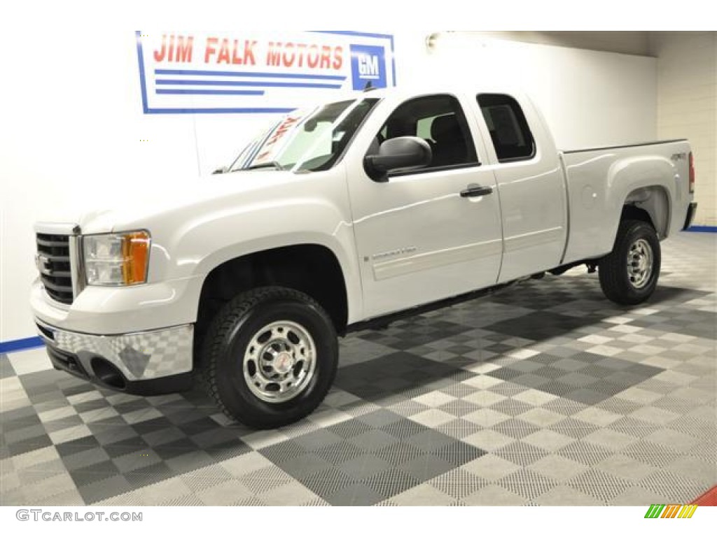 2008 Sierra 2500HD SLE Extended Cab 4x4 - Summit White / Ebony photo #1