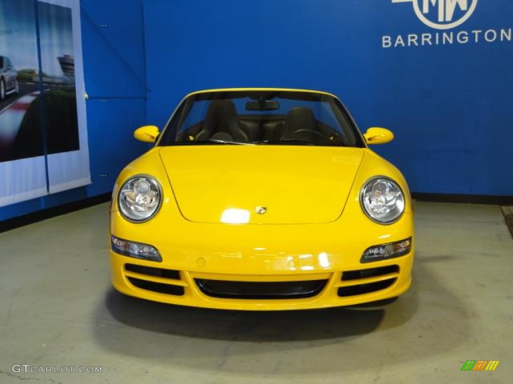 2008 911 Carrera Cabriolet - Speed Yellow / Cocoa Brown photo #2