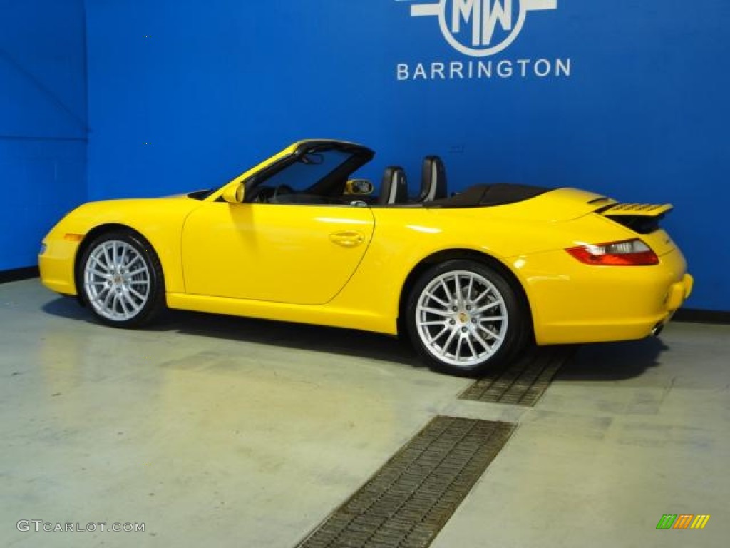 2008 911 Carrera Cabriolet - Speed Yellow / Cocoa Brown photo #6