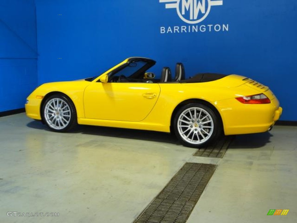 2008 911 Carrera Cabriolet - Speed Yellow / Cocoa Brown photo #7