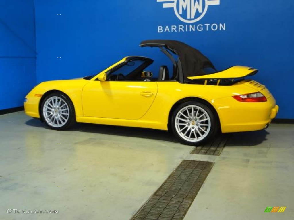 2008 911 Carrera Cabriolet - Speed Yellow / Cocoa Brown photo #10