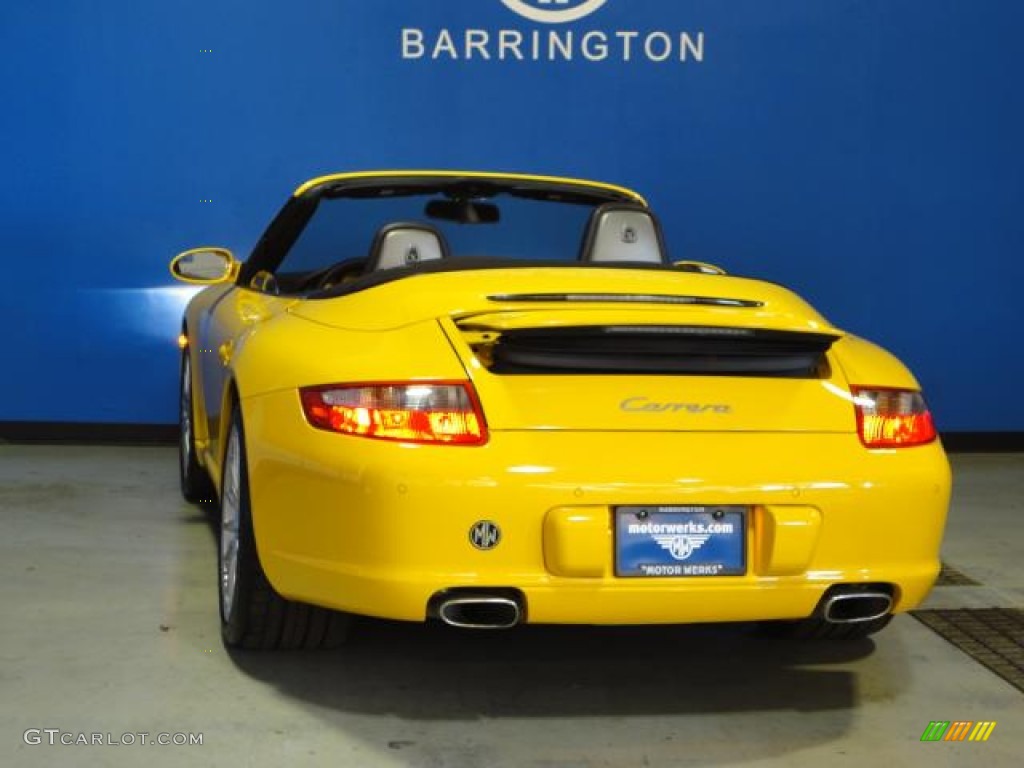 2008 911 Carrera Cabriolet - Speed Yellow / Cocoa Brown photo #12