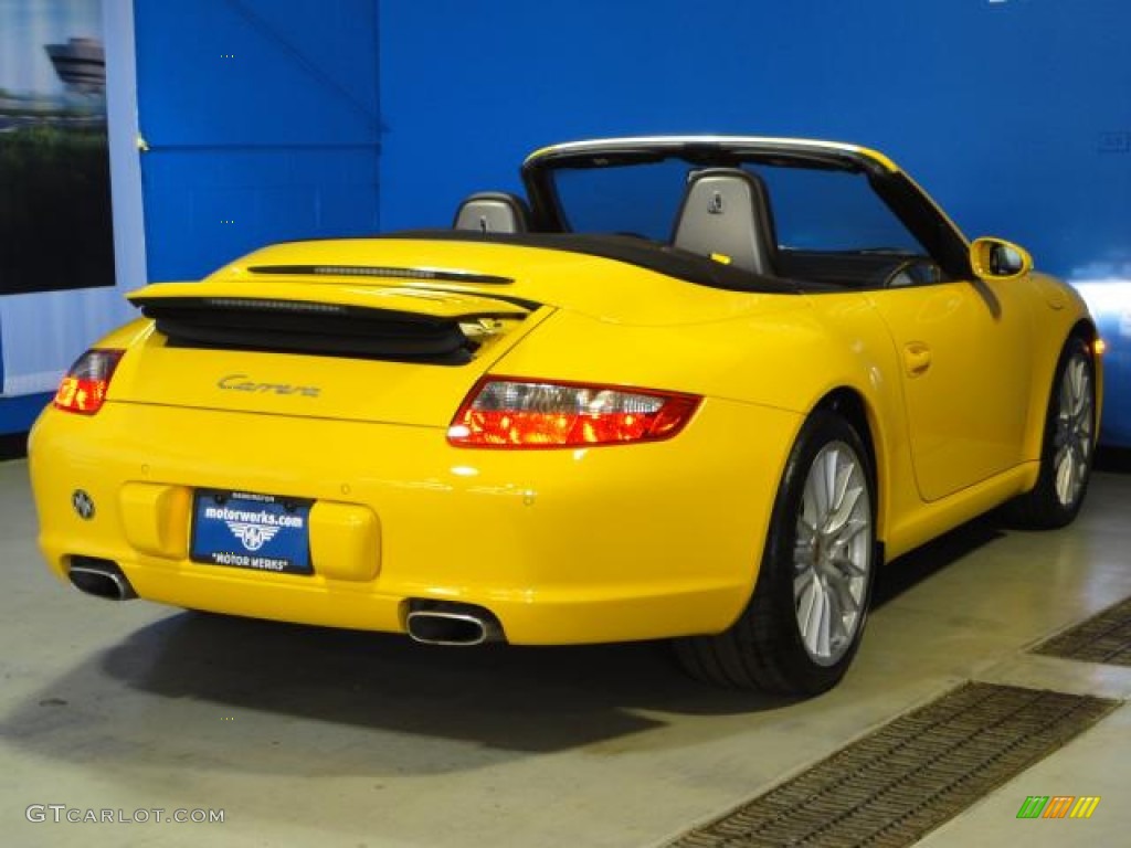 2008 911 Carrera Cabriolet - Speed Yellow / Cocoa Brown photo #14