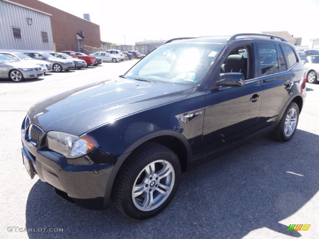 2006 X3 3.0i - Black Sapphire Metallic / Black photo #2