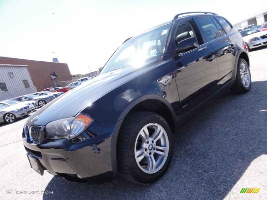 2006 X3 3.0i - Black Sapphire Metallic / Black photo #3