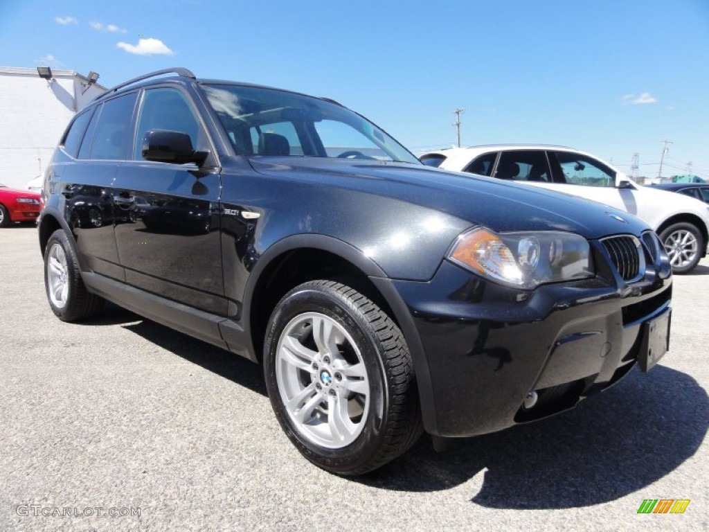 2006 X3 3.0i - Black Sapphire Metallic / Black photo #6