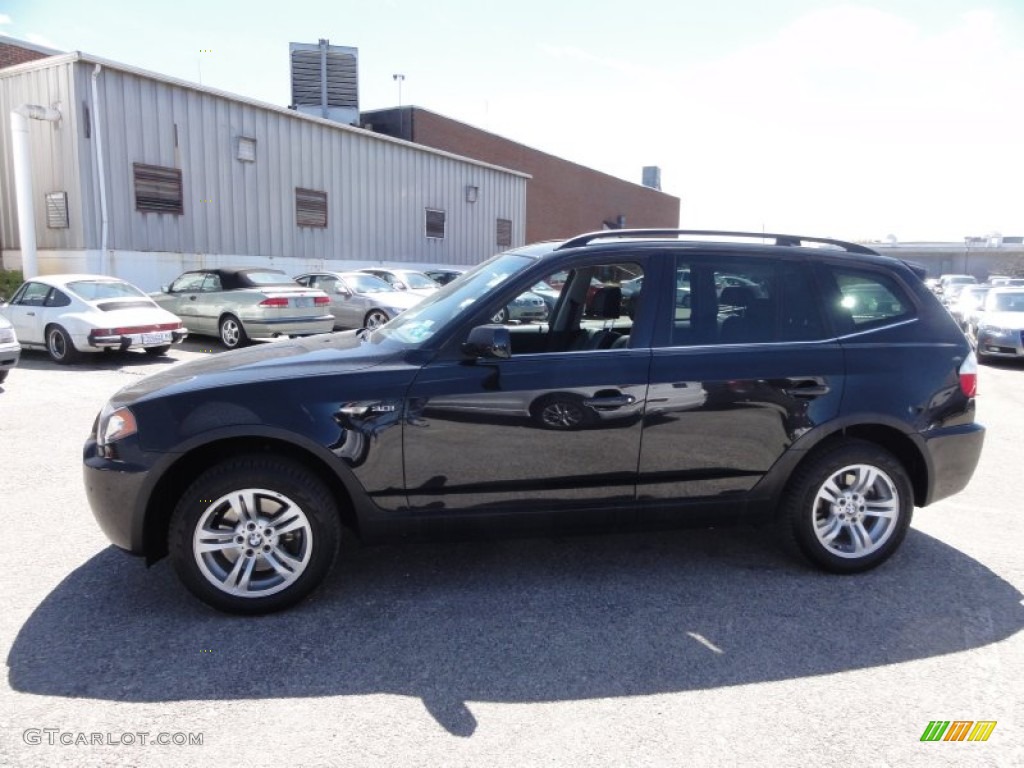 2006 X3 3.0i - Black Sapphire Metallic / Black photo #12