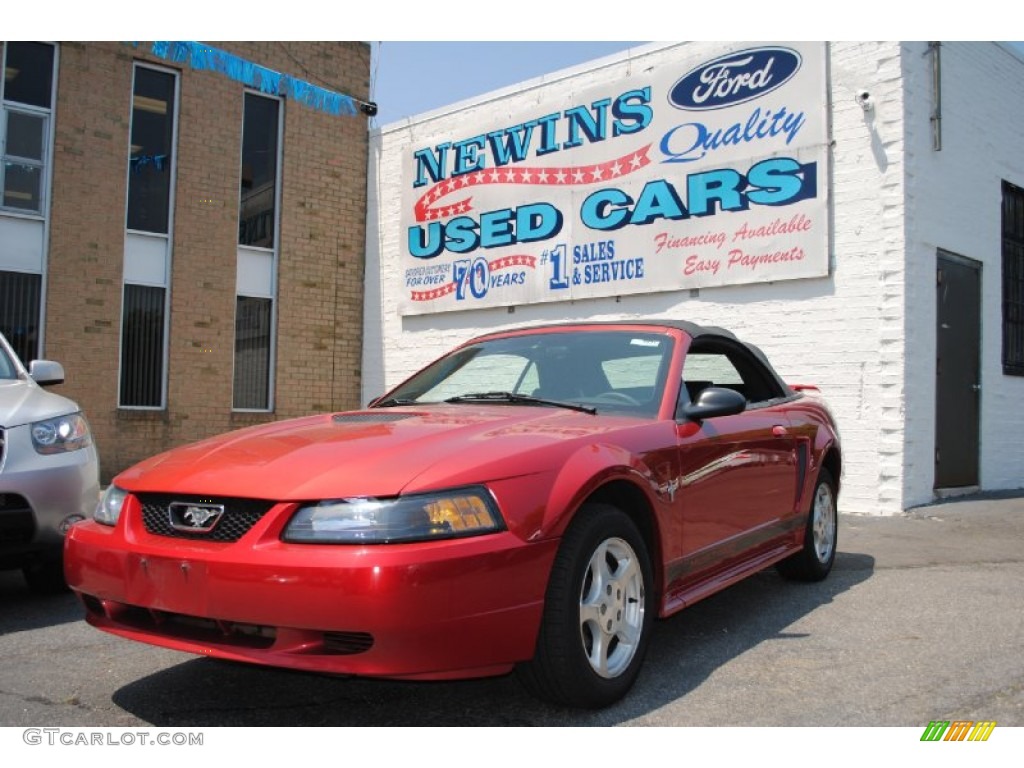 2002 Mustang V6 Convertible - Torch Red / Dark Charcoal photo #1