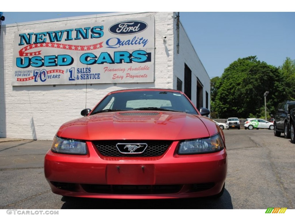 2002 Mustang V6 Convertible - Torch Red / Dark Charcoal photo #2