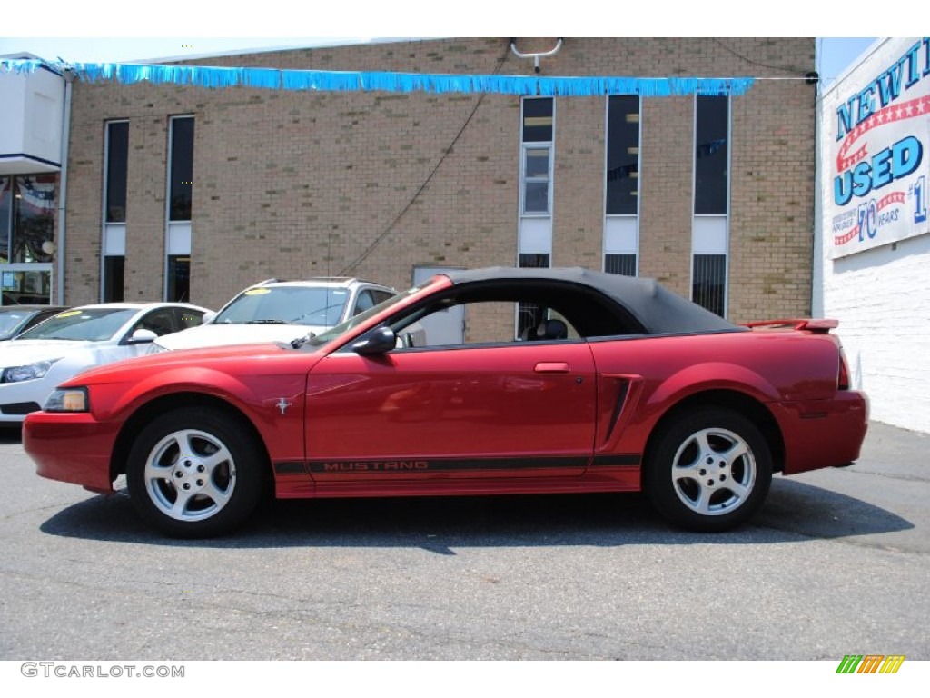 2002 Mustang V6 Convertible - Torch Red / Dark Charcoal photo #3