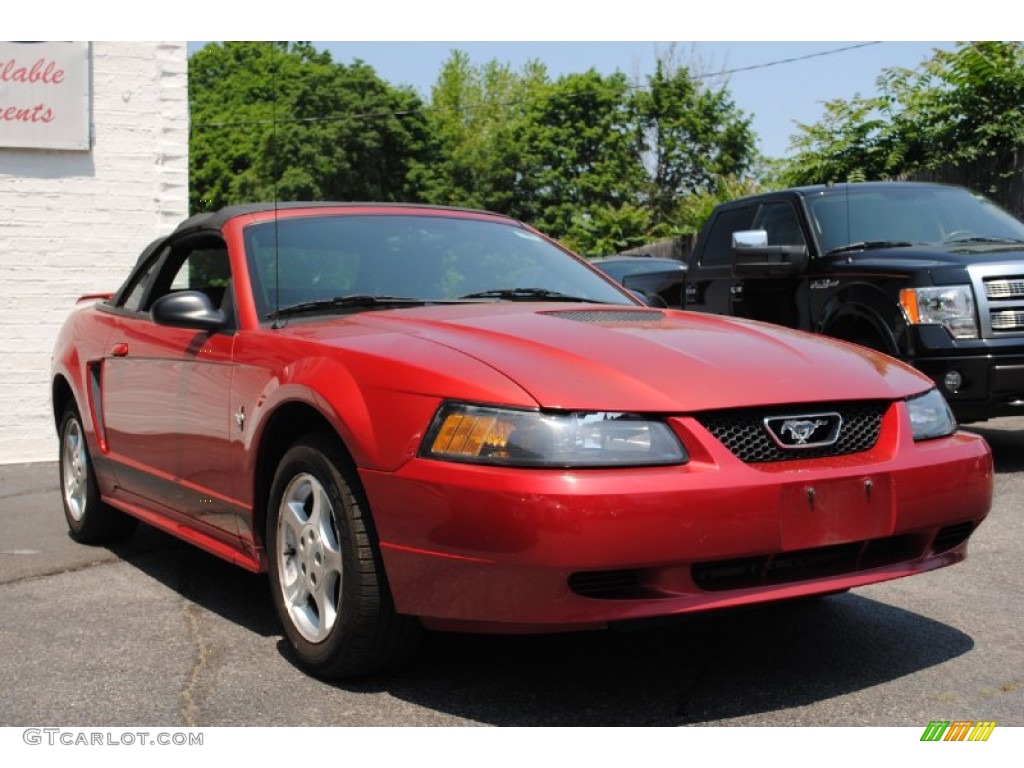 2002 Mustang V6 Convertible - Torch Red / Dark Charcoal photo #7