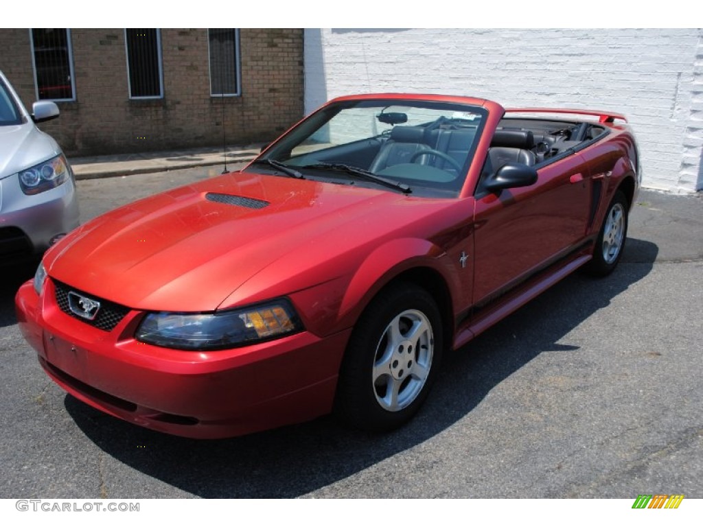 2002 Mustang V6 Convertible - Torch Red / Dark Charcoal photo #19