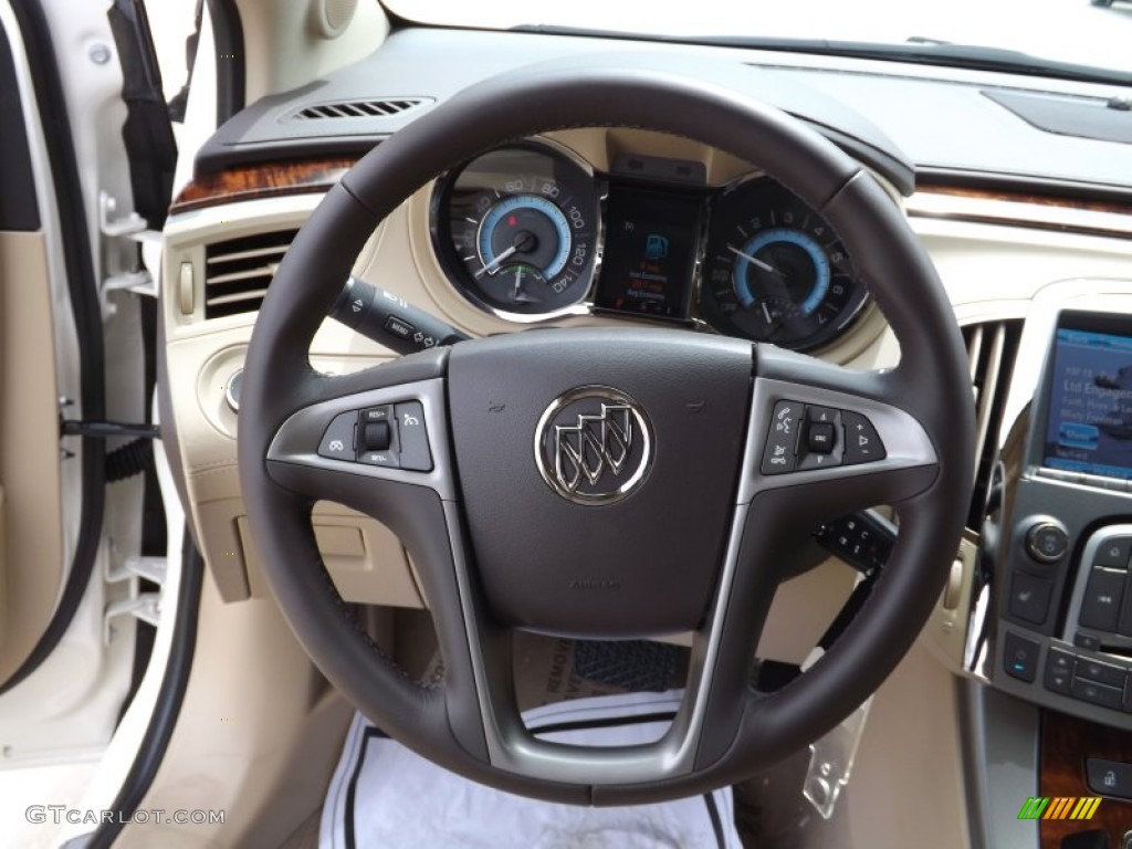 2012 Buick LaCrosse FWD Cashmere Steering Wheel Photo #65881179