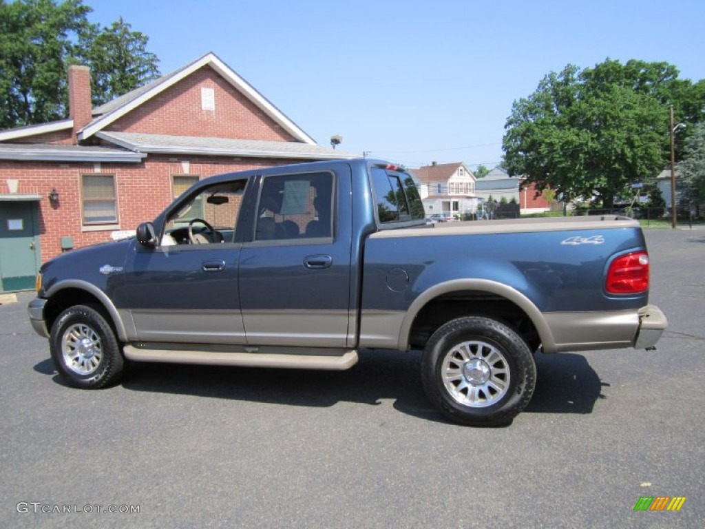 2001 F150 King Ranch SuperCrew 4x4 - Charcoal Blue Metallic / Medium Parchment photo #4