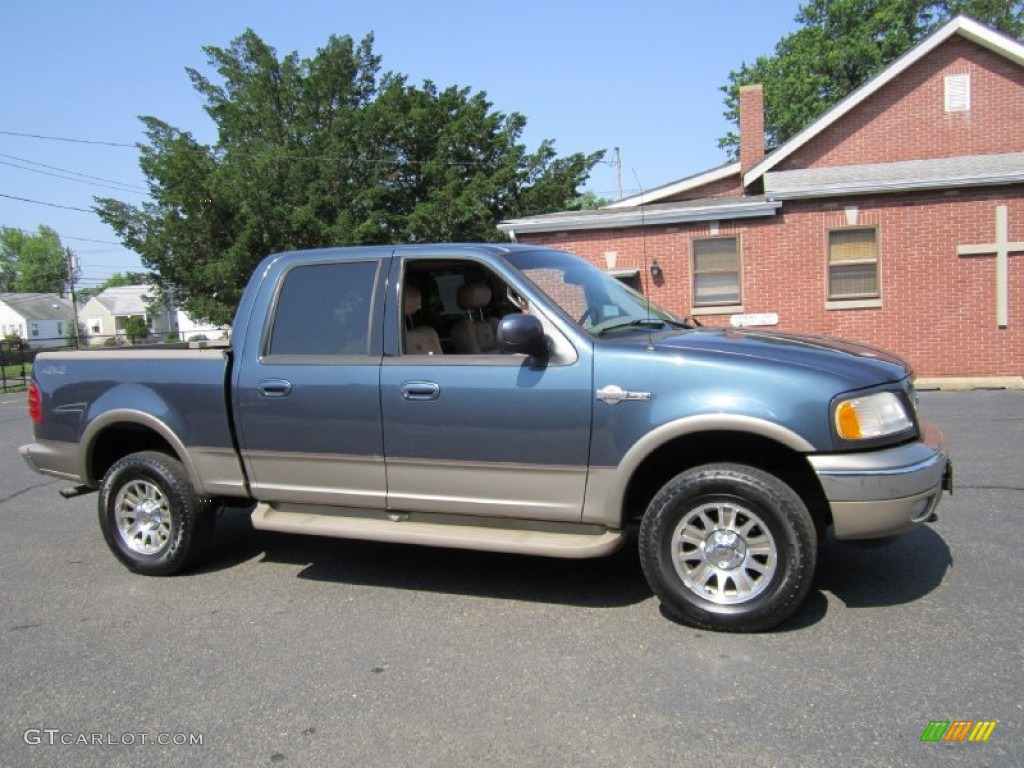 2001 F150 King Ranch SuperCrew 4x4 - Charcoal Blue Metallic / Medium Parchment photo #11