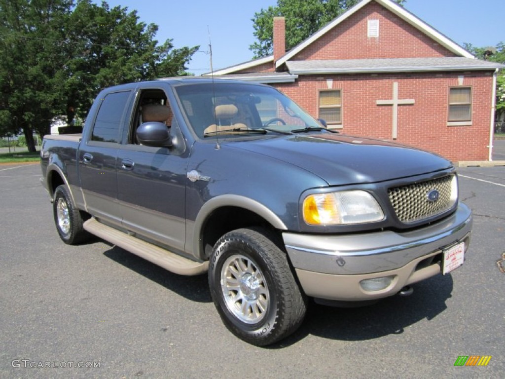 2001 F150 King Ranch SuperCrew 4x4 - Charcoal Blue Metallic / Medium Parchment photo #12