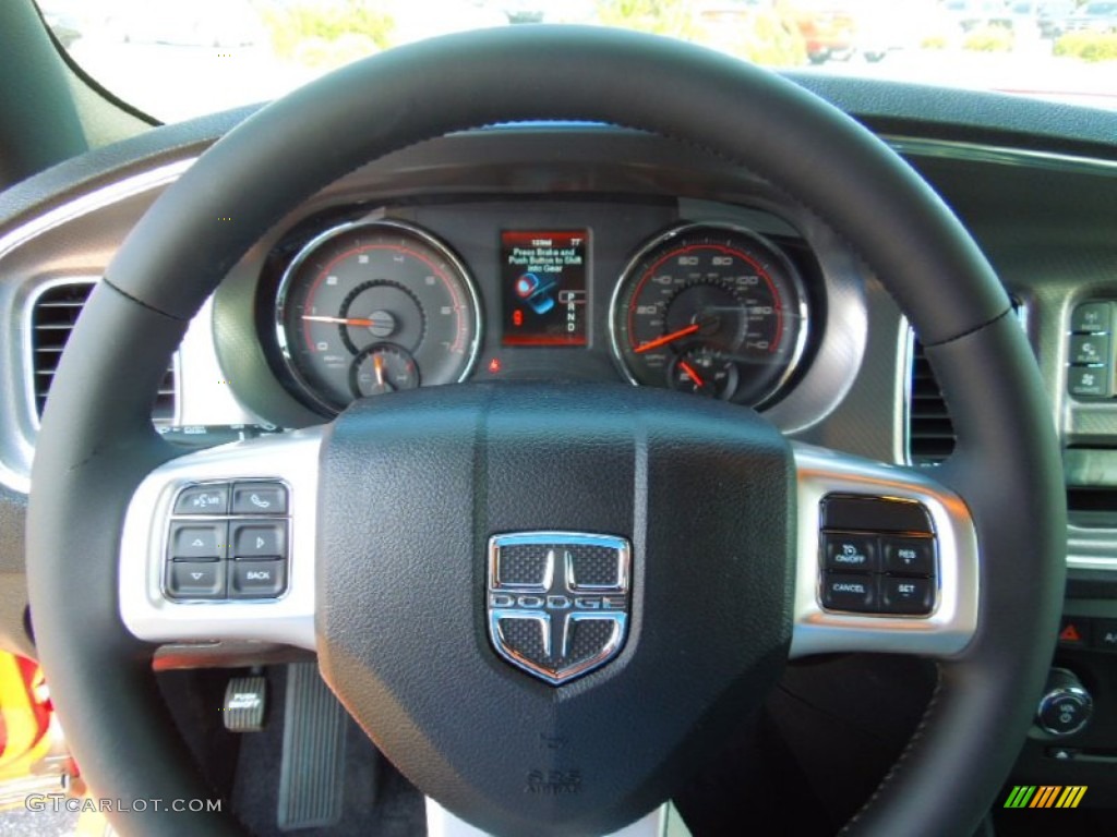 2012 Dodge Charger SE Black Steering Wheel Photo #65891469