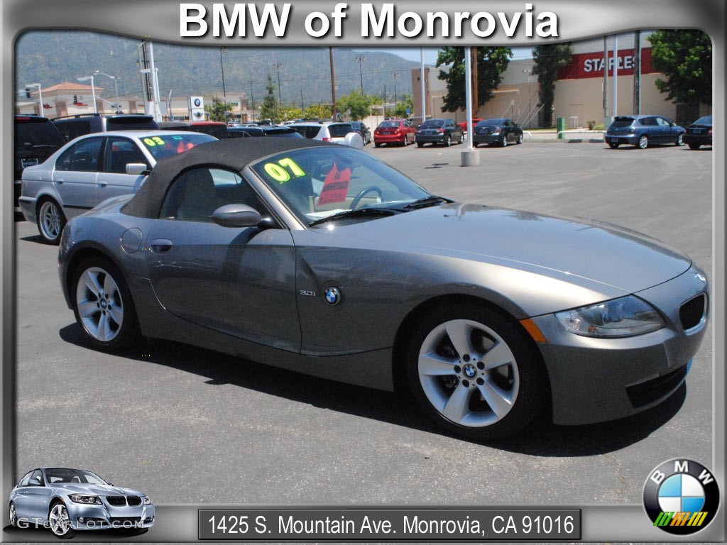 2007 Z4 3.0i Roadster - Stratus Grey Metallic / Beige photo #1