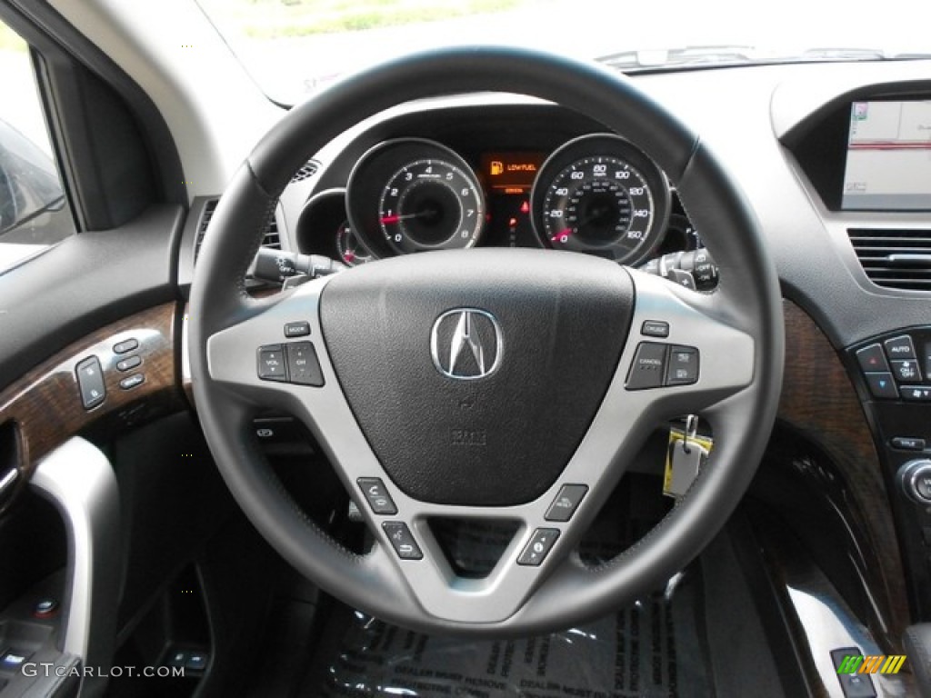 2011 Acura MDX Technology Ebony Steering Wheel Photo #65896890