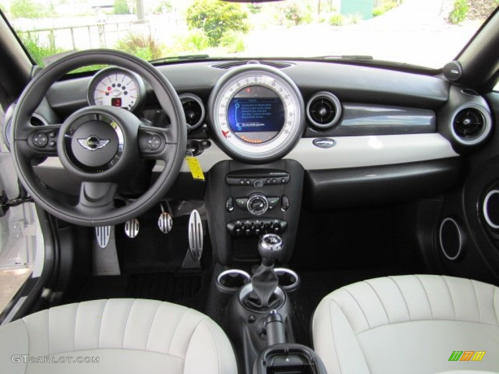 2012 Mini Cooper S Coupe Gravity Polar Beige Leather Dashboard Photo #65898247
