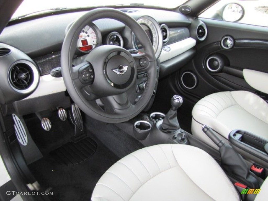 Gravity Polar Beige Leather Interior 2012 Mini Cooper S Coupe Photo #65898346