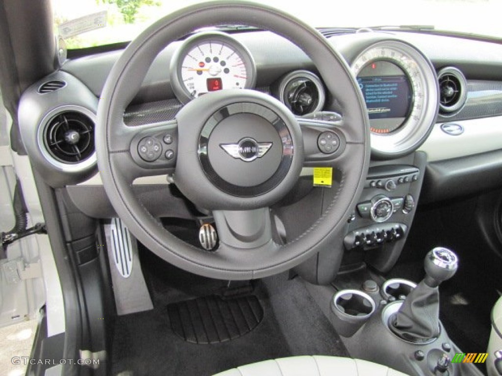 2012 Mini Cooper S Coupe Gravity Polar Beige Leather Steering Wheel Photo #65898361