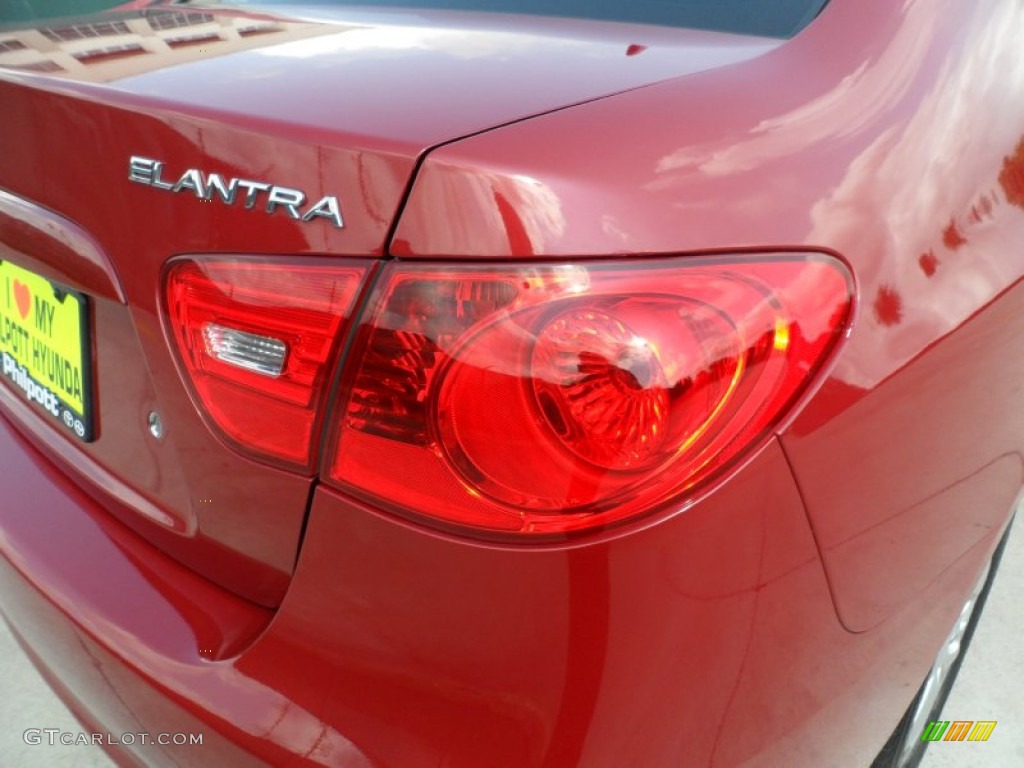 2009 Elantra SE Sedan - Apple Red Pearl / Gray photo #19